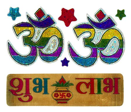 Shubh Labh and 2 Pairs of Om Sticker