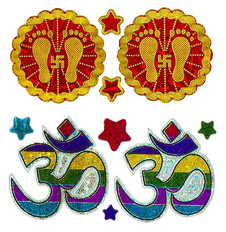 2 Pairs of Om and Charan Sticker
