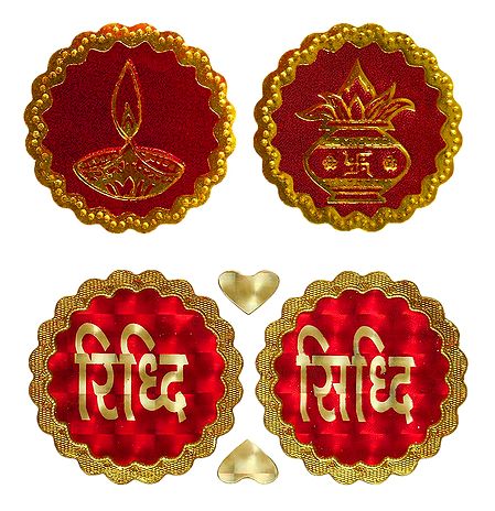 Kalash, Diya and Riddhi Siddhi - Auspicious Hindu Symbols