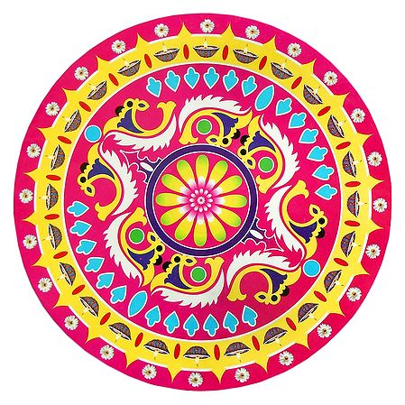 Rangoli Paper Sticker with Colorful Print
