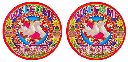 Pair of Welcome and Shubh Deepavali Sticker Rangoli