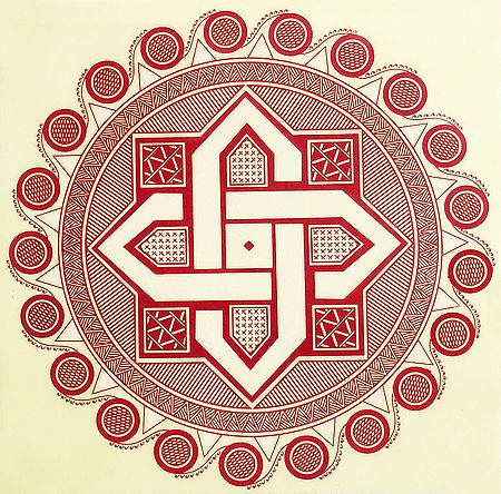 Rangoli Paper Sticker with Geometrical Print