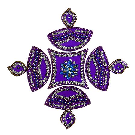 Purple Acrylic Sticker Rangoli