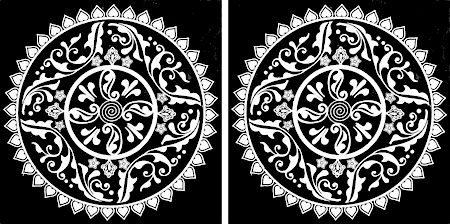 Set of Two White Ritual Print on Transparent Sheet