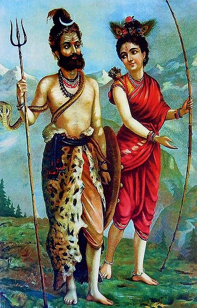 Shiva and Parvati in Hunter's Disguise