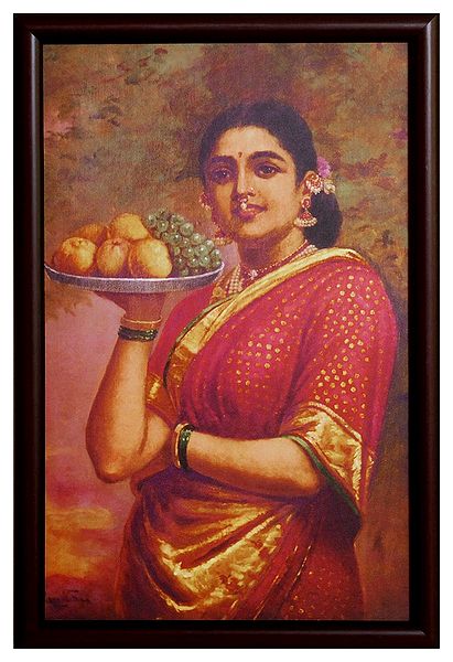 Lady with Fruits  - Wall Hanging