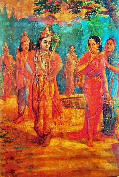 Sri Rama with Lakshmana Meeting sita