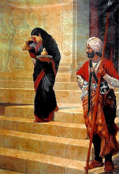 Sairandhri - Draupadi in Disguise Carrying Milk and Honey to the Court of Keechaka