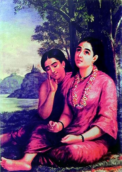 Shakuntala Writing Letter to King Dushyanta