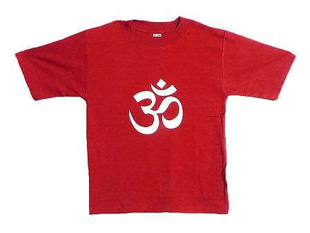 Hand Painted Om on Red T-Shirt