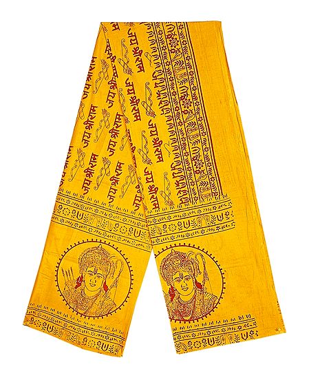 Saffron Angavastra with Jai Sri Ram Print 