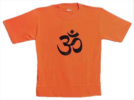 Hand Painted Om on Saffron T-Shirt
