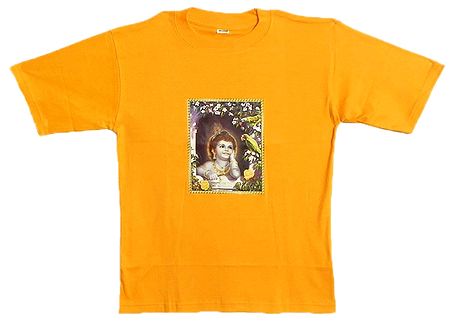 Printed Krishna on Yellow T-Shirt