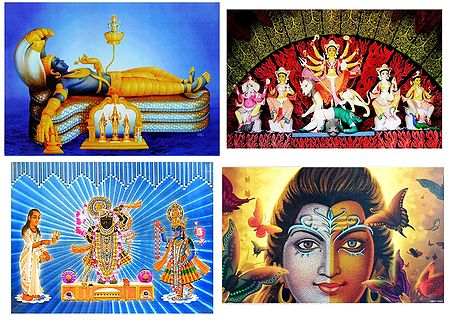 Hindu Deities - Set of 4 Posters