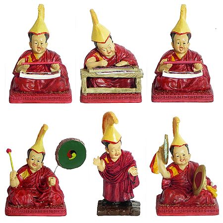 Set of 6 Buddhist Lamas