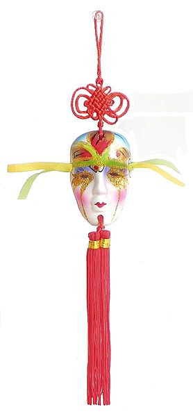 Chinese Mask - Polyresin Wall Hanging - 3x2x1 inches