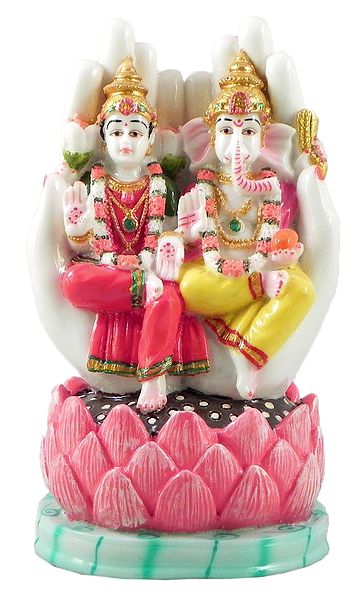 Lakshmi and Ganesha on Hand