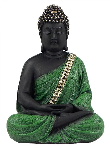 Meditating Buddha in Green Robe