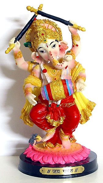 Lord Ganesha Dancing Dandia Raas