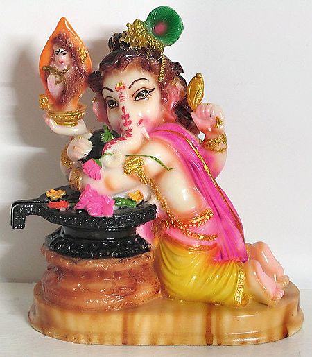 Lord Ganesha Embracing Shivalinga