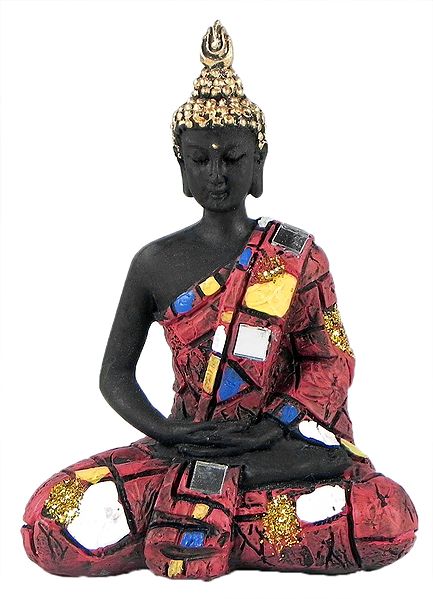Meditating Buddha in Multicolor Robe