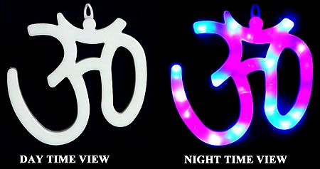 Acrylic Om Lamp with Dancing Lights - Wall Hanging
