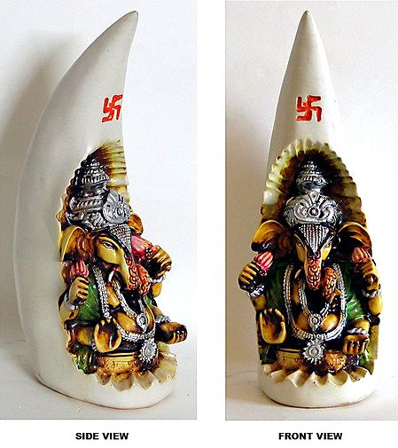 Lord Ganesha Sitting Inside Elephant Tooth
