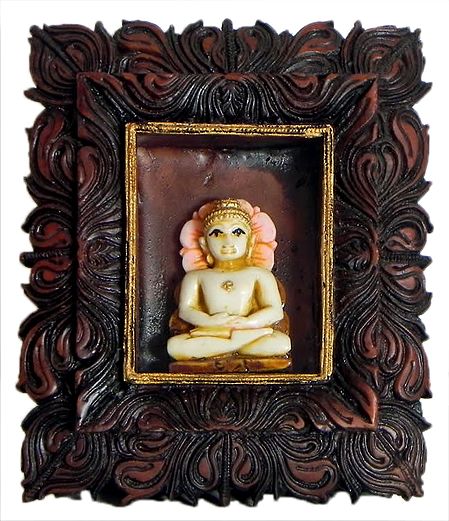 Mahavir in a Carved Wooden Frame