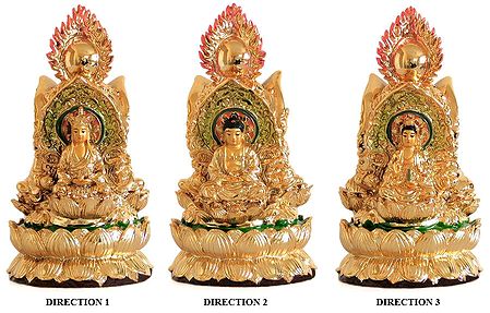 Single Stupa with Three Deities in Three Directions