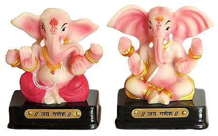 Two Miniature Ganesha