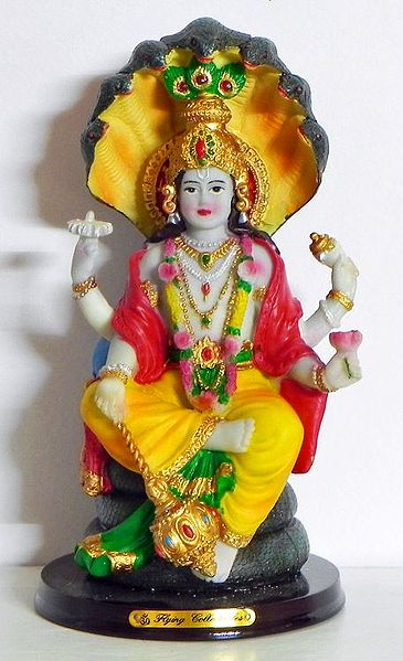 Chaturbhuja Vishnu Sitting on Sheshanaga