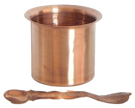 Copper Glass with Spoon for Panchamrita