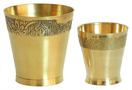 Pair of Brass Glass for Holy Water