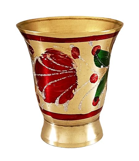 Painted Brass Glass for Holy Water