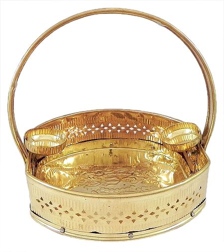 Brass Flower Basket for Puja