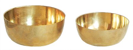 Pair of Brass Ritual Bowls