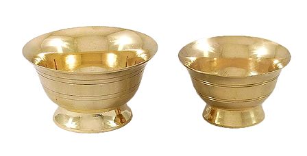 Set of 2 Brass Bowl for Sandalwood Paste