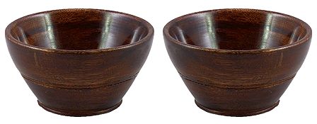 Set of 2 Wooden Ritual Bowl