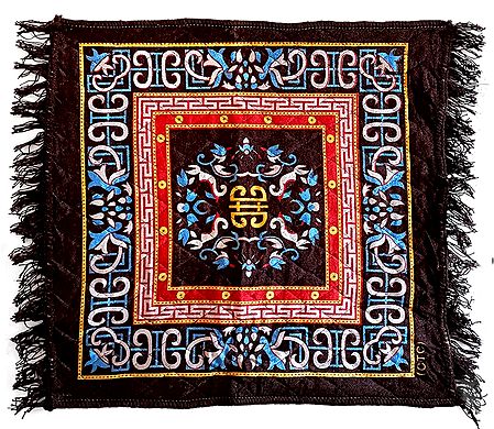 Dark Brown Velvet Ritual Carpet Mat