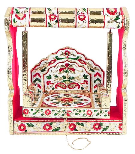Colorful Wooden Jhula for Deity
