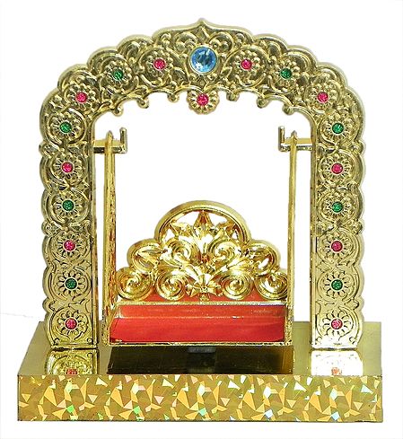 Plastic Carving Battery Operated Jhula for Deity