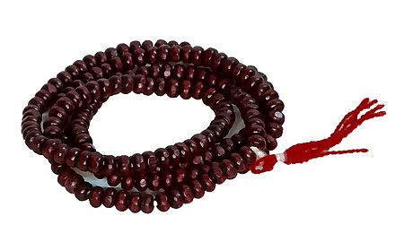 Japa Mala or Prayer Mala with 108 Red Tulsi Wooden Rosary Beads