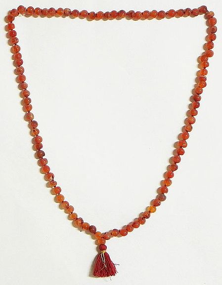 Buddhist Prayer Mala with Red Agate Stone Beads