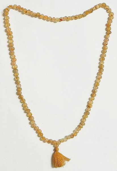 Buddhist Prayer Mala with Citrine Stone Beads