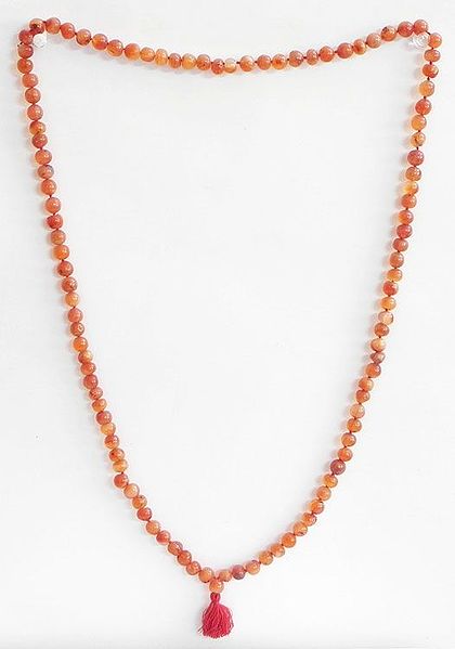 Buddhist Prayer Mala with Carnelion Stone Beads