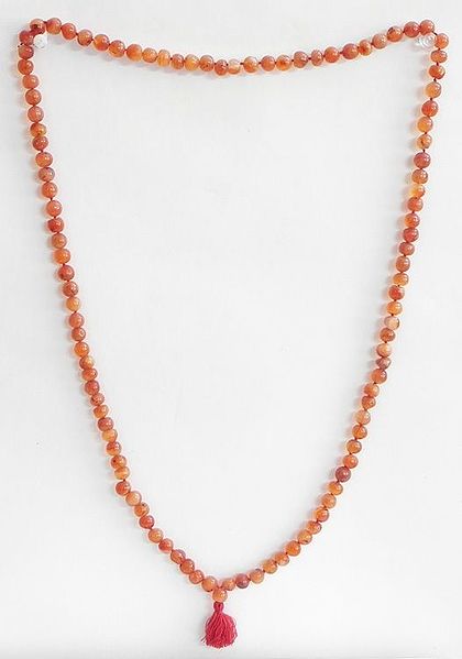 Buddhist Prayer Mala with Red Agate Stone Beads