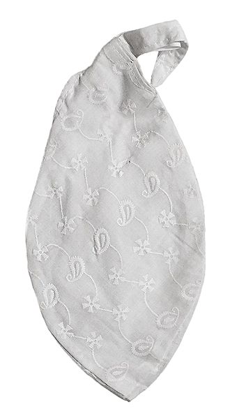 Embroidered White Cotton Japamala Bag