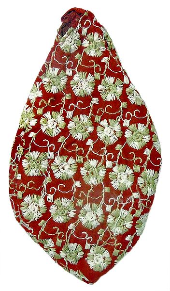 Embroidered Red Cotton Japamala Bag