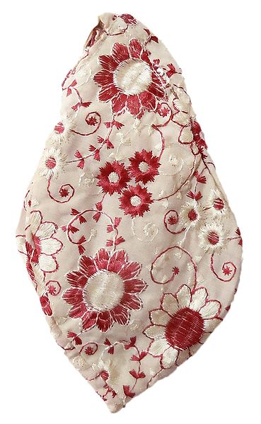 Embroidered Off-White Cotton Japamala Bag