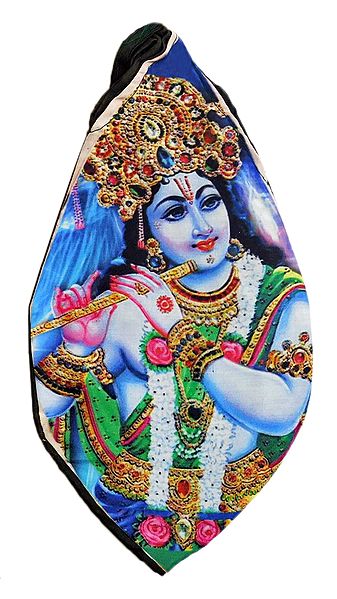 Cotton Japamala Bag with Krishna Print